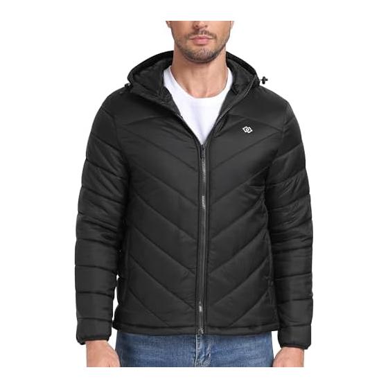 [MoFiz] Men's Down Jacket, Large Size, Blouson, Winter, Outerwear, Down Coat, Cold Protection, Lightweight, Windproof, Water Repellent, Loose, Heat