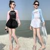 Children's Swimsuits Girls' Mid To Large Sized Split Shorts Sports and Casual Minimalist Style Little Girls' Vacation Hot Spring Swimsuits