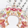 Kids Girl Goldfish Embroidered Beaded Tassels Detachable Collar Traditional Chinese Shawl Capelet Skirt Dress Decoration