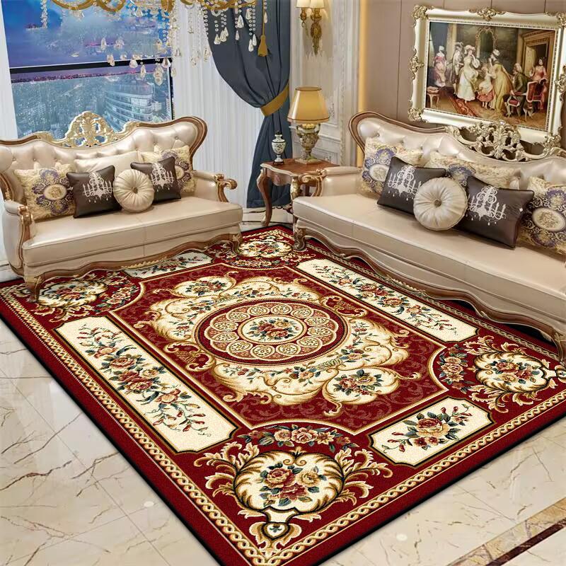 Perzisch Rood Woonkamerkleed Antislip Grote Maat Bloemenpatroon Slaapkamer Decoratie Tapijt Zacht Entree Deurmat Machinewasbaar