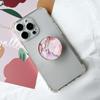 Marble Pattern Crystal Glass Phone Holder Foldable mobile phone Socket Crystal Glass phone grips 5