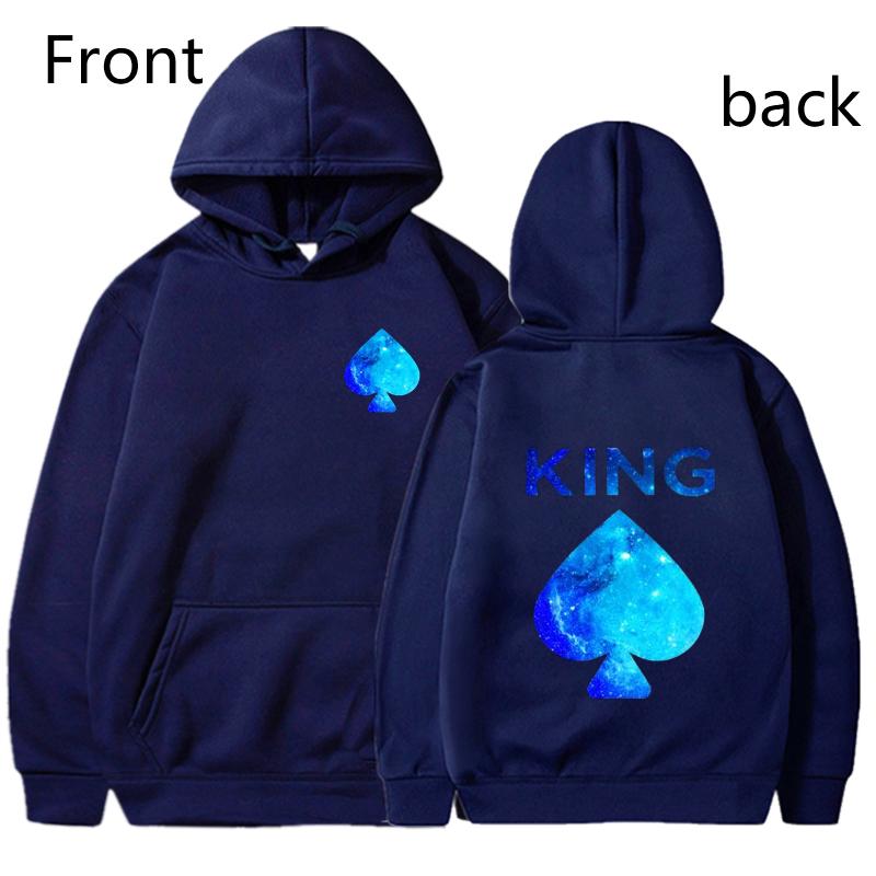 King and Queen Mikiny s potiskem pro milovníky Móda Ženy Muži Ležérní Grafika Kreativní pár Mikiny Podzim Zimní Pulovry