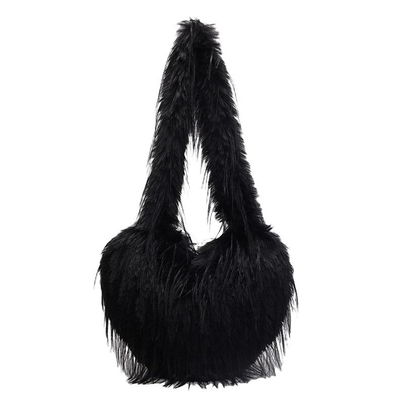 Autumn and Winter New Casual Wool Bag Large Capacity Tote Bag Fashion One Shoulder Armpit Bag Handbag Plush Bag