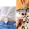 Clothes Clip Scarf Ring Garment Accessories Round Flower Clothes Decoration Scarf Buckle T Shirt Clips Resin Garment Buckle