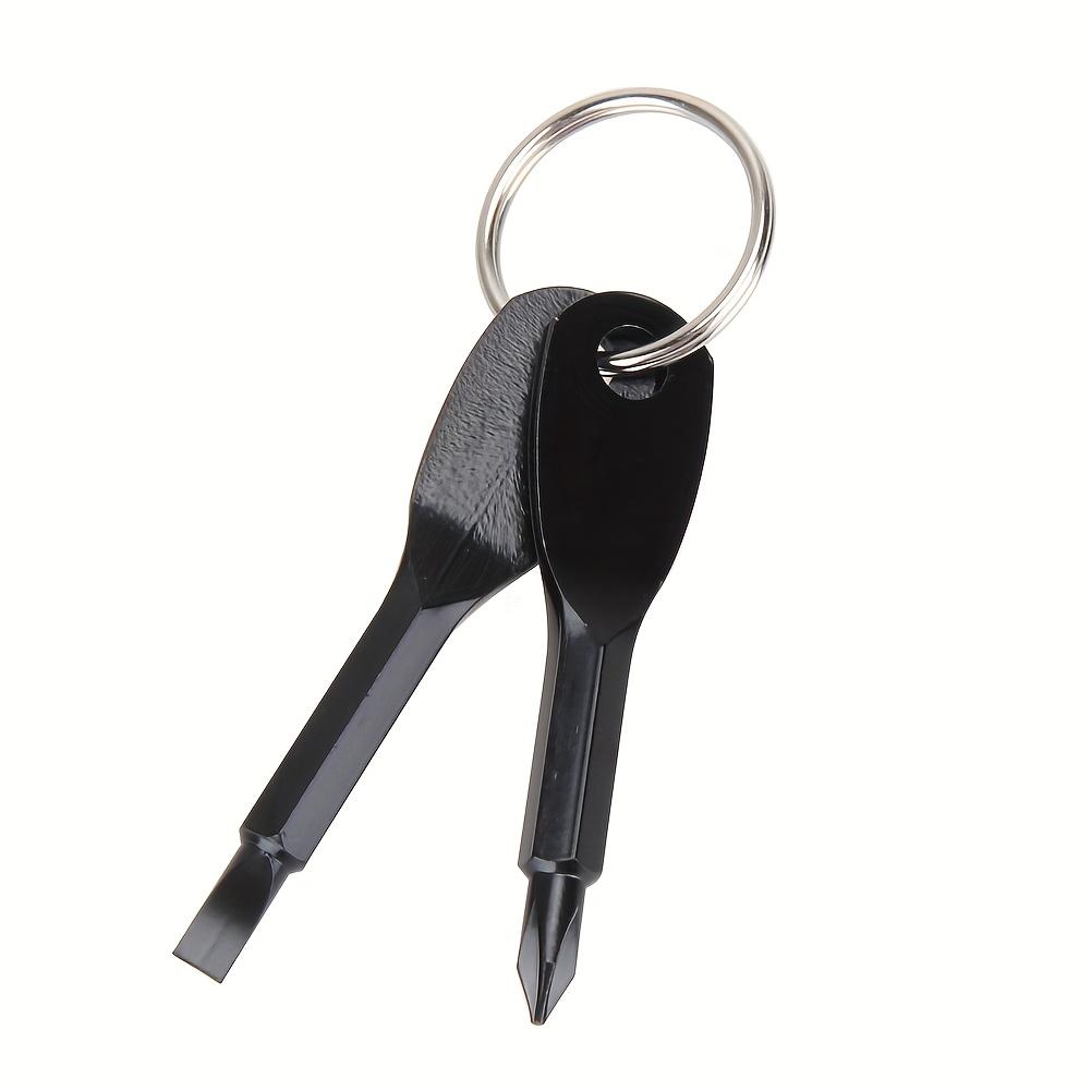 multifunctional Screwdriver Outdoor EDC Portable, Tool Flat Head Screwdriver Cross Screwdriver with Keychain, Is An Ideal Gift.