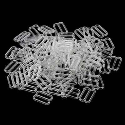 100 Pieces Bra Strap Adjustment Adjuster Slider Buckle Hooks Bikini Fastener - Clear, 15mm