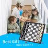 Travel Chessboard Game Portable International Chess Set Magnetic Foldable Board Entertainment Educational Gift for Children Students Adults Family Hom
