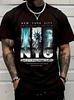 Men 100 Cotton Brooklyn New York Print Oversized Short Sleeve Tshirt Urban Streetwear Loose Tee