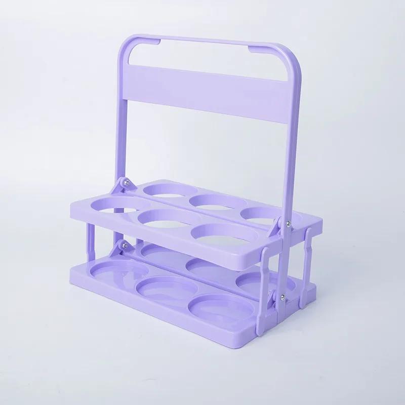 Portable Foldable Plastic Beer Rack Durable Cup Organizer Wine Rack Beer Bottle Holder Beverage Basket Reusable Cocktail Rack