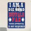 Buffalo Fan Sports Decor Metal Tin Sign Man Cave Football Art Office Bar Wall
