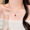 New Chinese Style Imitation Chalcedony Pendant, Titanium Steel Necklace, Women's Light Luxury Design, High-end Clavicle Chain, Neck Chain with Jewelry