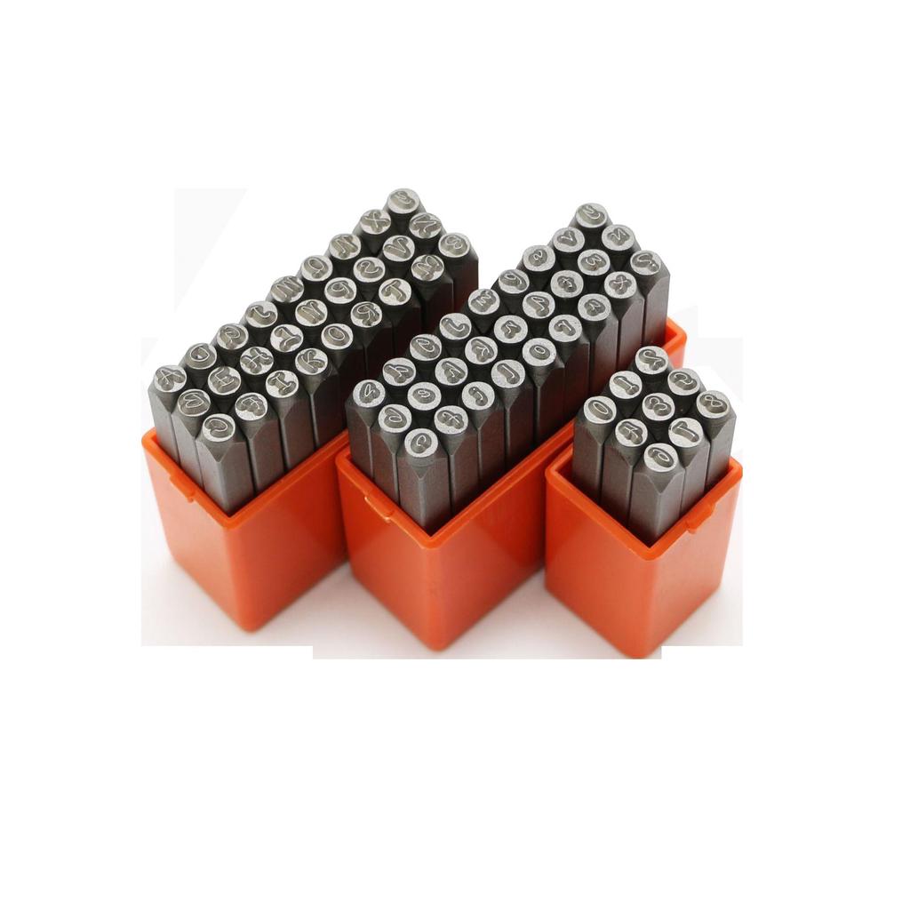 63-Piece 3mm Steel Number & Letter Stamp Set: Art Font, Uppercase & Lowercase