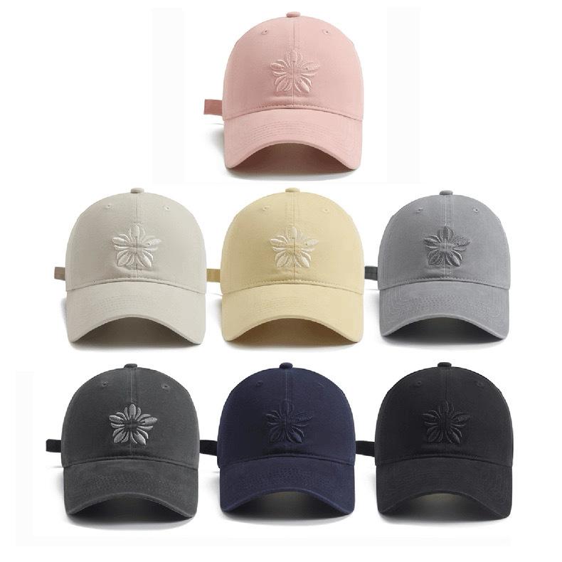 Zhang Yuanying Hat Dopamine Sunflower Embroidered Baseball Cap Women's Big Head Circumference Soft Top Cap