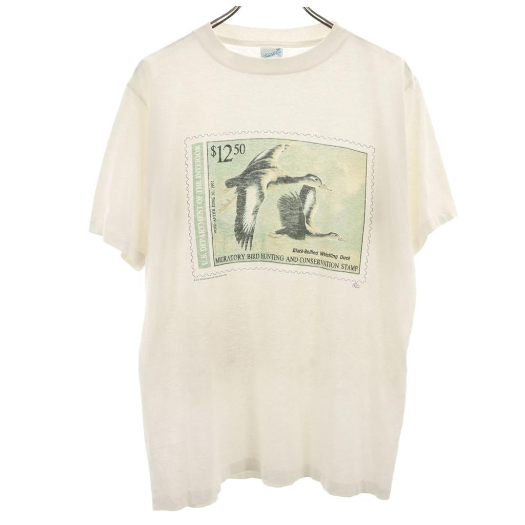 AIORE 90s Made In USA Old Short Sleeve T-shirt L White Single Stitch Men's Used