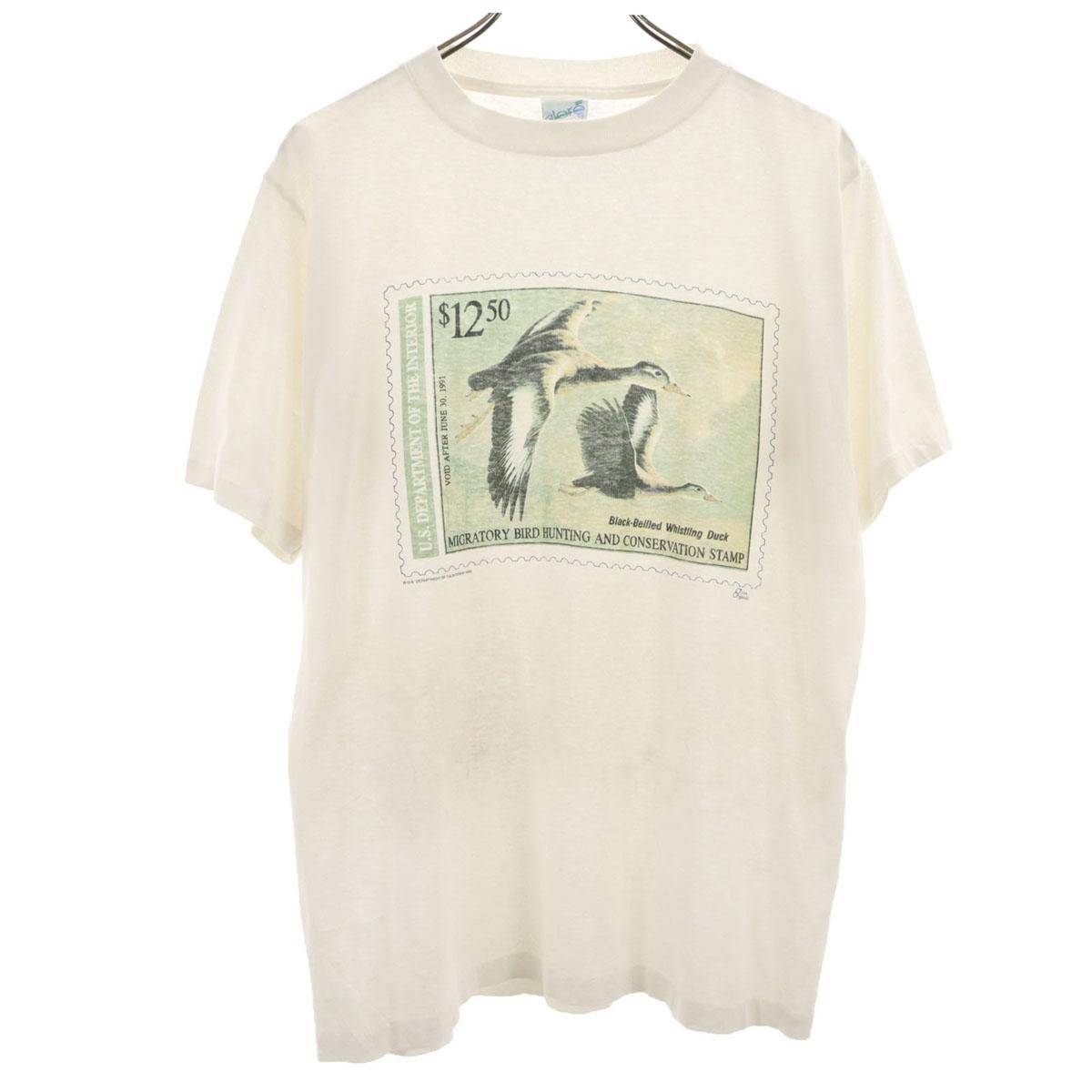 

AIORE 90s Made in USA Old Short sleeve T-shirt L White Single stitch Men s Used