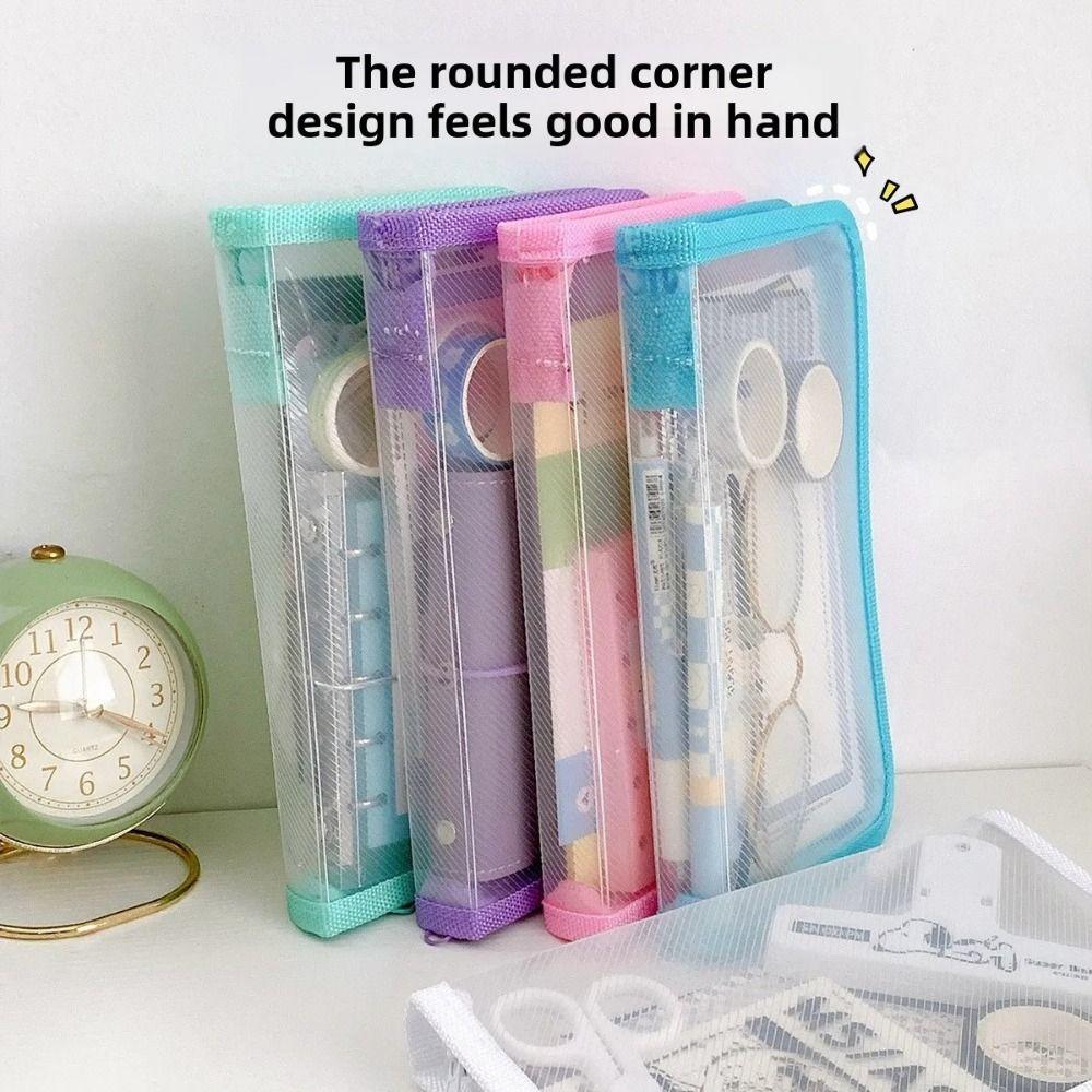 A6 Storage Bag Transparent File Sorting Bag Simple Sticker Stationery Accessories  Student Collect