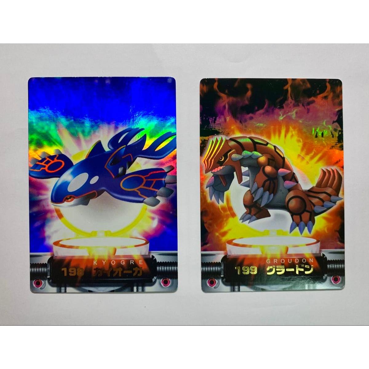 Used Kyogre Groudon Set of 2 Carddass Pokdex Card Carddass Original Kira Holo