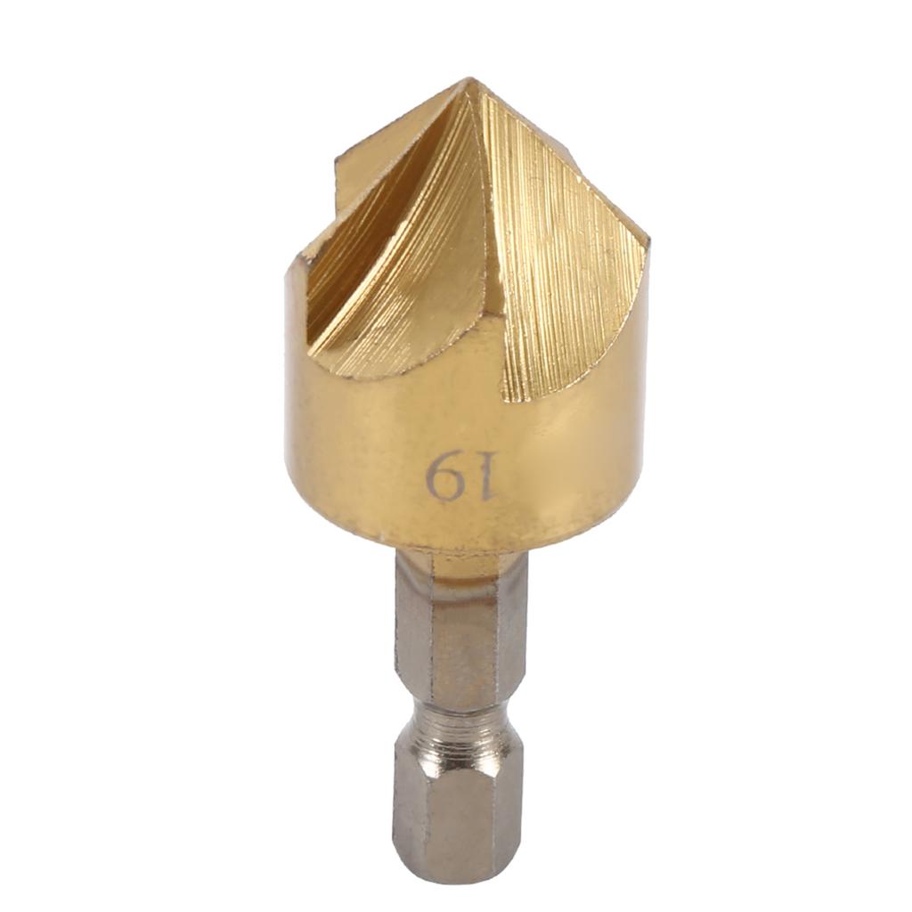 6 Stück HSS Anfas-Senker 1/4" Sechskantschaft 90 Grad Holz Anfasfräser 6mm19mm