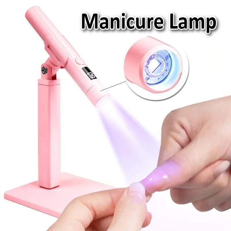 360° Rotating Handheld Nail Phototherapy Lamp with Straight Lamp Bracket  Multifunctional Bracket Nail Plate Baking Lamp