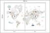 Photomural World Map With Cute Animals In Cartoon Style. Map For Nursery, Kids Room With Nature, Animals, Transports. Skandi Smooth Vinyl 180x120