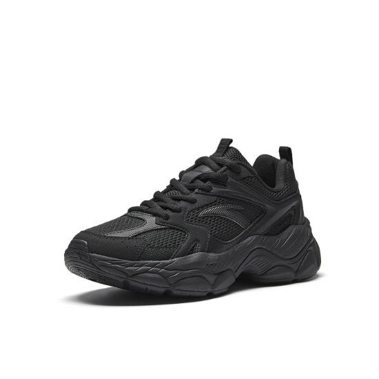 Anta Little Millennium Fabric Synthetic Leather Retro Running Trend Low-Top Lifestyle Casual Shoes Women Sneakers Basic-Black 122618818-4