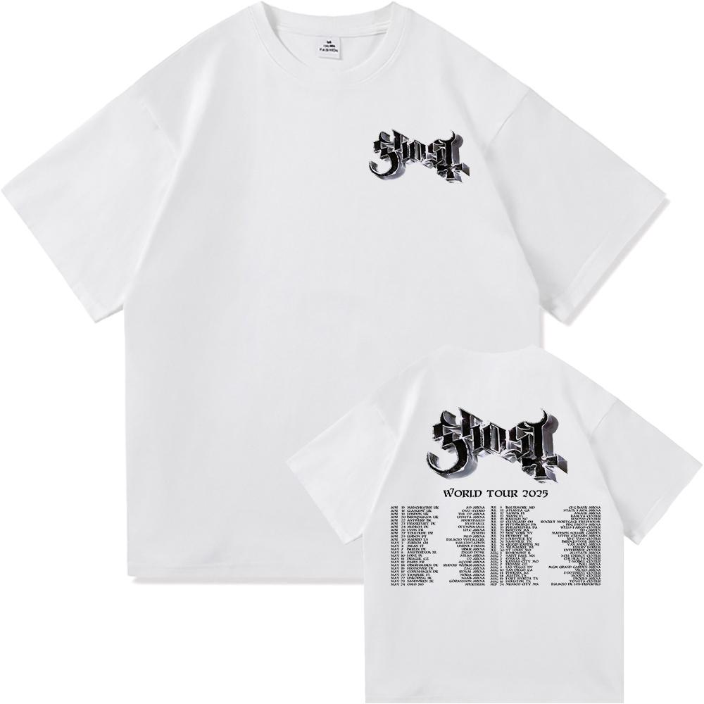 GHOST SKELETÁ Světové turné 2025 Módní pánské estetické vintage hip hopové tričko Unisex Satanizovaná ležérní bavlněná trička