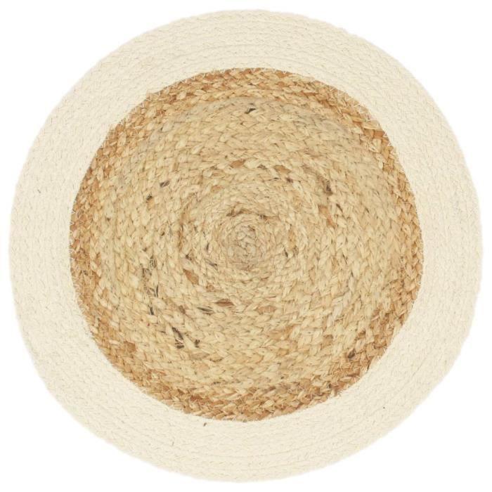 VidaXL Napperons 6 pcs Naturel Plain 38 cm Rond Jute et coton