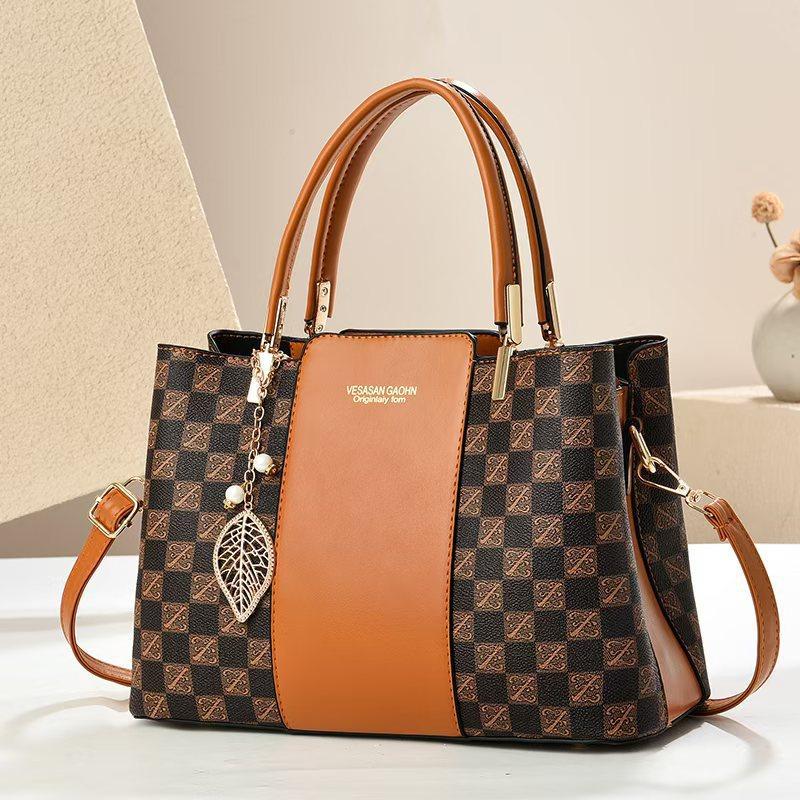 Ot-selling Women's , New Trendy Large-capacity Portable Checkerboard Shoulder Messenger Bags, High Quality