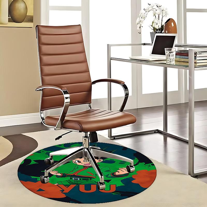 

1pc Anime Cartoon Design YUU Round Carpet - Office Chair Mat, Non-Slip Rug for Home Decor, Living Room, Bedroom, Game Room, Dormitory, Seasonal Gift 80cm by 80cm
