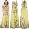 Elegant Plus Size Womens Floral Sleeveless Belted Maxi Long Dress For Summer Parties