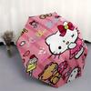 Hello Kitty,Pink Background Automatic Folding Umbrella-Simple 8-Rib Design, Bright Cartoon Pattern, Durable Iron Frame, Suitable For Travel,