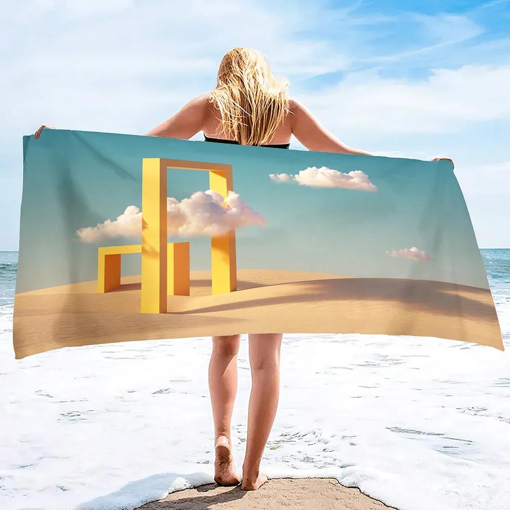 Modern Abstract Art Beach Towel, Microfiber Sandproof Beach Towels,Lightweight Large Oversized Beach Blanket for Travel Camping