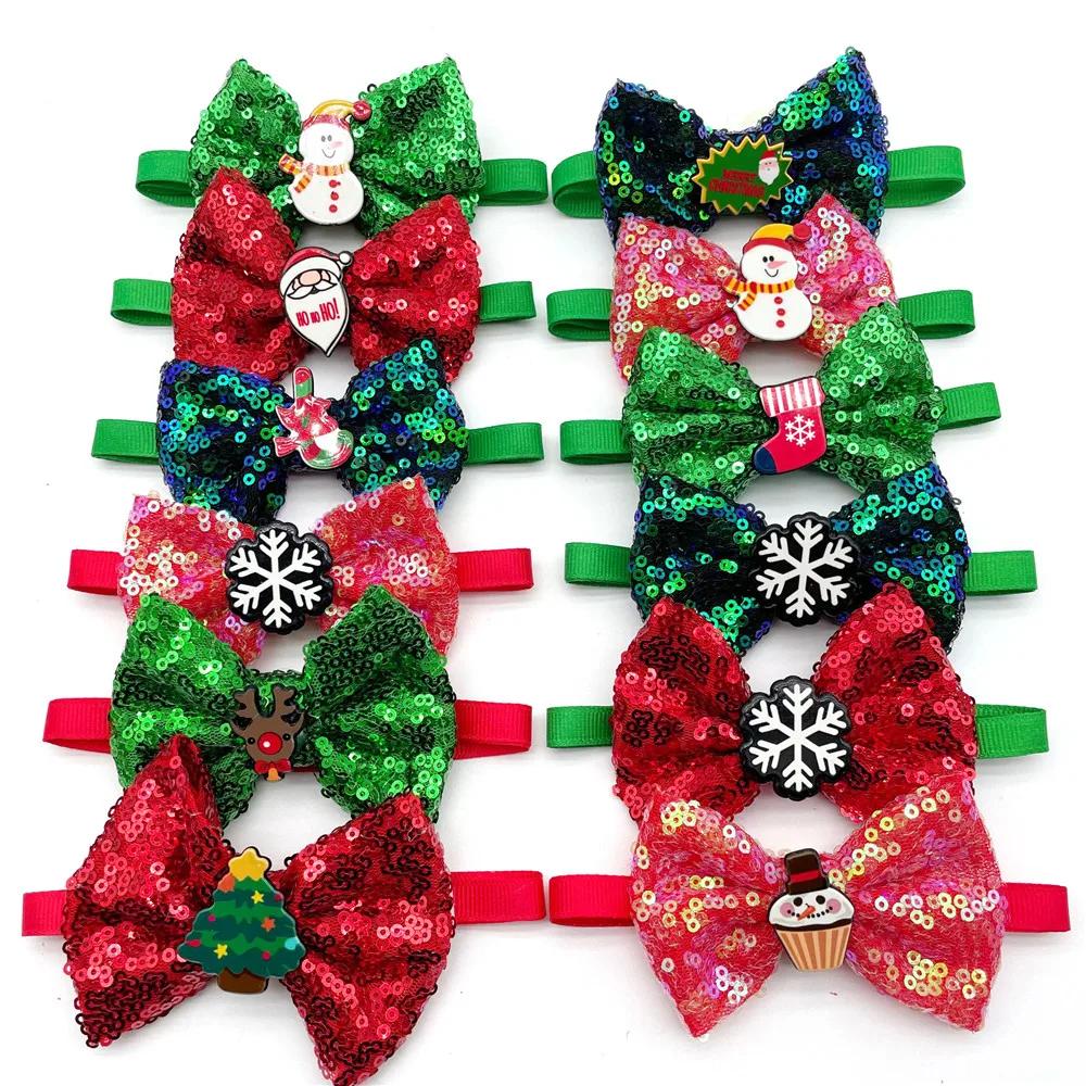 50/100pcs Christmas Dogs Pet Bow Tie Necktie Cute Christmas Tree Pets Dog Necktie for Small Dog Bow Ties Pet Product Dog Bows