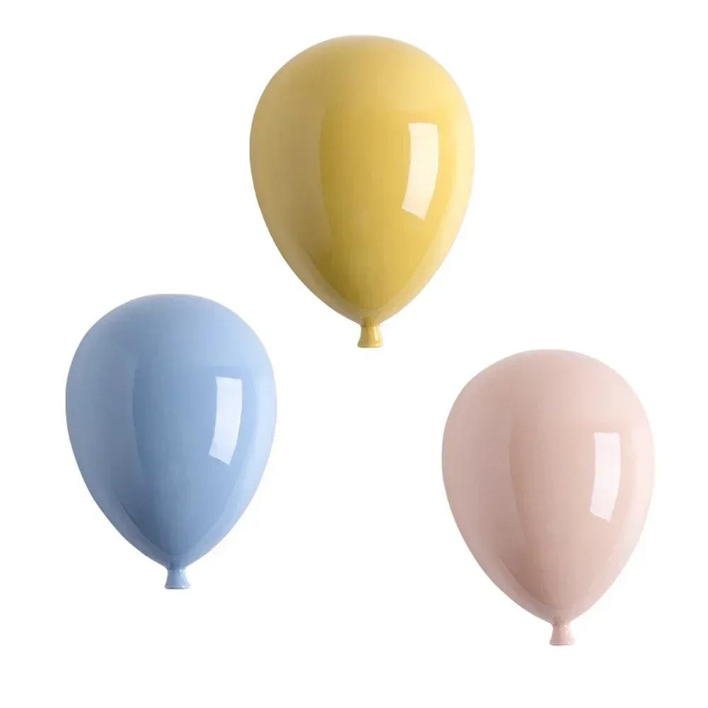 Creative Ceramic Balloon Pendant Sculpture Wall Hanging Ornament Art Home Decor Accessories Children's Room Decoration Gifts
