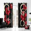 Spiral Circle Red Flower Abstract Window Curtains Blinds For Living Room Kid Bedroom Bathroom Kicthen Office Door Home Decor2Pcs