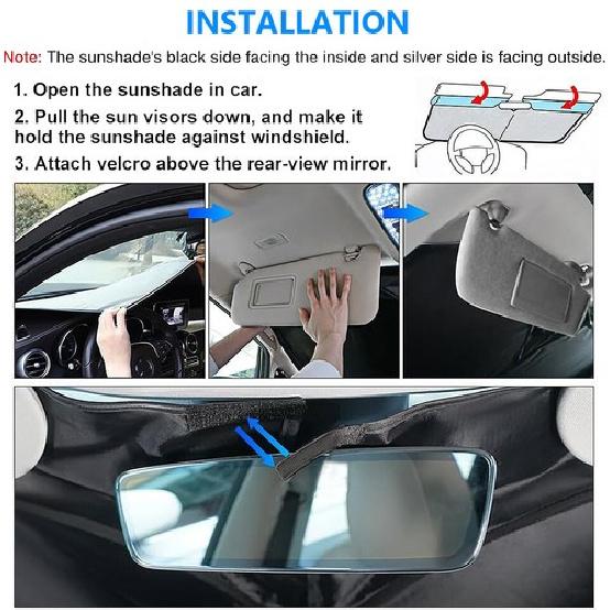 For Ford Transit 15-24 Windshield Sun Shade Foldable UV Heat Block Window Cover