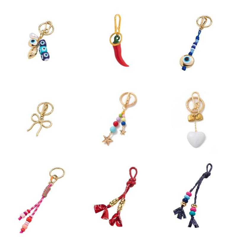 Koreanischer Süßer Schlüsselanhänger Niedliche Exquisite Lederblume Quaste Rucksack Dekoration Liebe Stern Geflochtenes Seil DIY Schlüsselanhänger