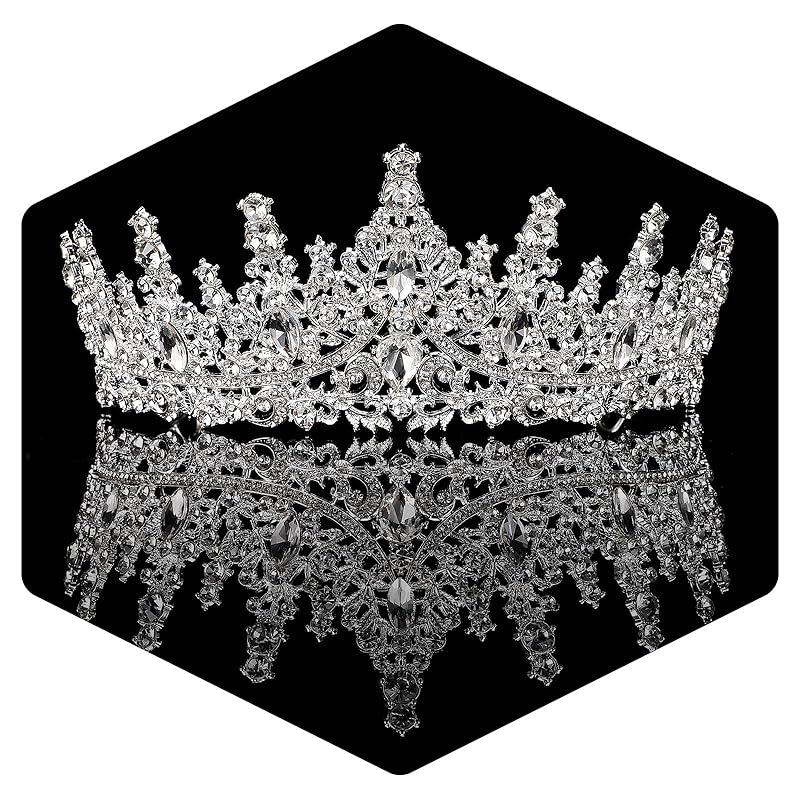 Tiara for Women, Crystal Queen Crowns, Rhinestone Princess Tiaras, Royal Hair Accessories Perfect for Birthday Decorations, Wedding Brides, and