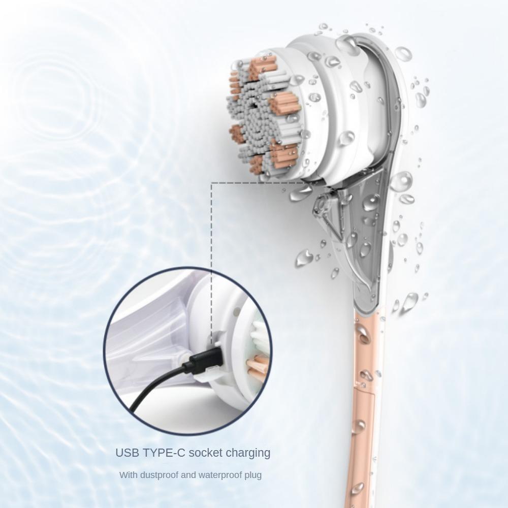 Electric Bath Brushes Shower Cleaning Body Massage Brush Multifunctional Brush Spa Waterproof IPX7 Long Handle Back Brushes