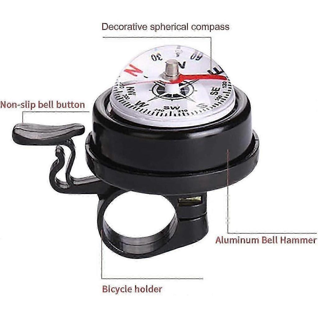 Bicycle Bell, Bike Bell with Compass and Loud Crisp Clear Sound for Scooter Mountain Bike