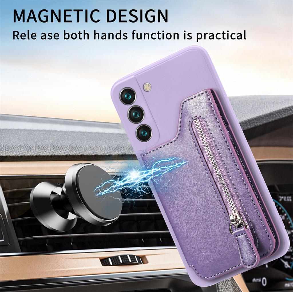 Zipper Wallet Cards Solt Leather Case For Samsung Galaxy S25 Ultra S24 FE S23 Note20 A16 A26 A36 A56 A55 A15 Card Holder Cover