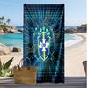 Brasilien Fußball Druck Strandtuch Schnelltrocknend Super Saugfähig Weiches Badetuch zum Schwimmen Strand Reisen Fan Souvenir Geschenk