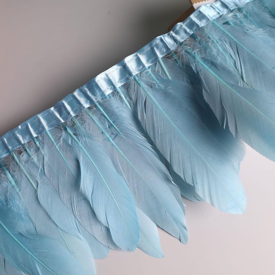 Feather10Meters Goose Feather Fringe Ribbon Handicraft Accessories White Swan Feathers Trims Carnival Plumas Dress Decoration