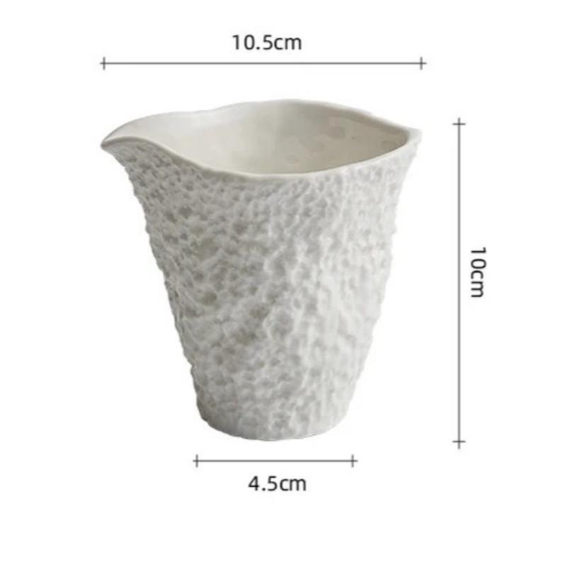 Ceramic  Restaurant Creative Rock Texture Steak Sauce Pot 200ml Milk Cup Household Specialty Pure White Tableware