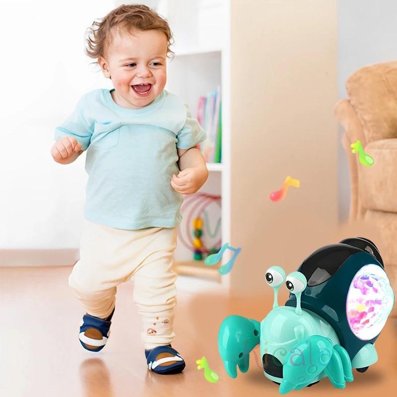 Crawling Crab Baby Toys With Music Light Up Interactive Musical Toys For Baby Dancing Crawling Toys Moving Toddler Toys