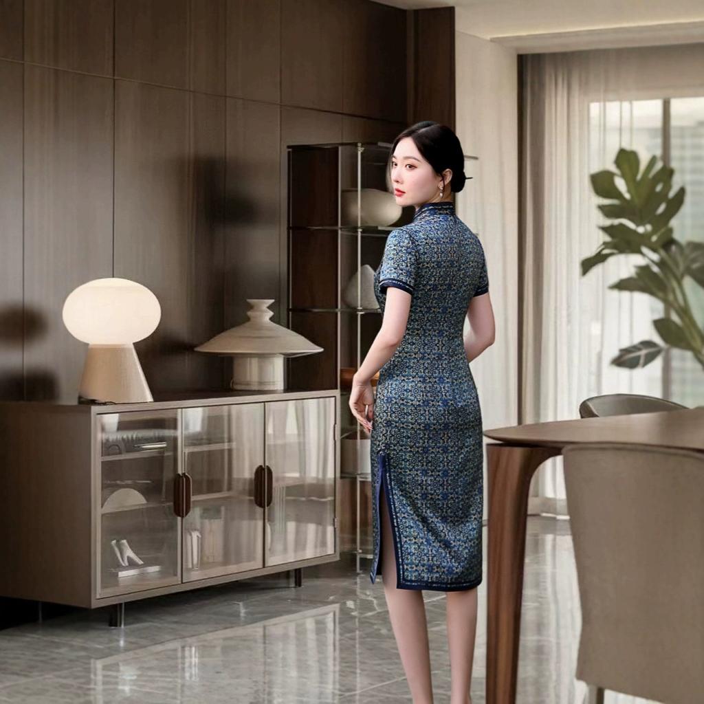 Silk cheongsam 1011 new daily retro new Chinese style old Shanghai retro mulberry silk handmade cheongsam dress