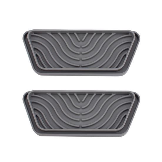 

2 шт. лоток для диспенсера для воды, простая установка, конструкция с углублением, противоскользящая силиконовая пластина с защитой от разливов, поддон для сбора капель B серый