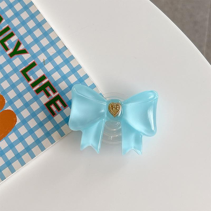 Simple Style Desktop Watching Drama Mobile Phone Airbag Bracket Solid Color Bow Paste Creative Stable Support Frame