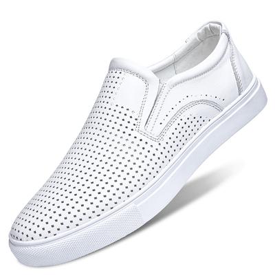 Vysoce kvalitní letní prodyšné boty z pravé kůže s dutým designem, business casual obuv, pohodlná sportovní obuv, luxusní značková obuv