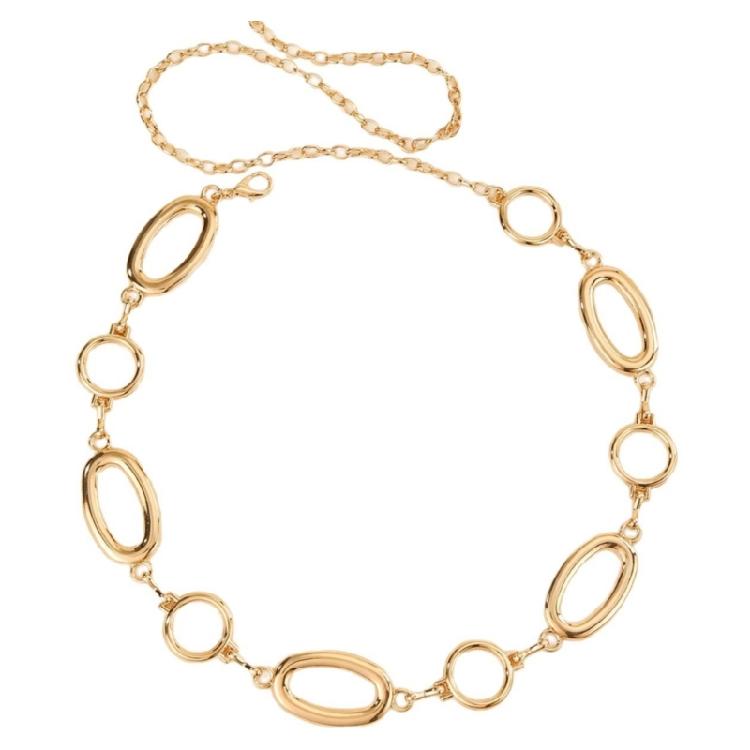Fashionable Circular Metallic Waist Chain Belt For Women Seeking Unique And Elegant Accessories Formal Occasion Wear
